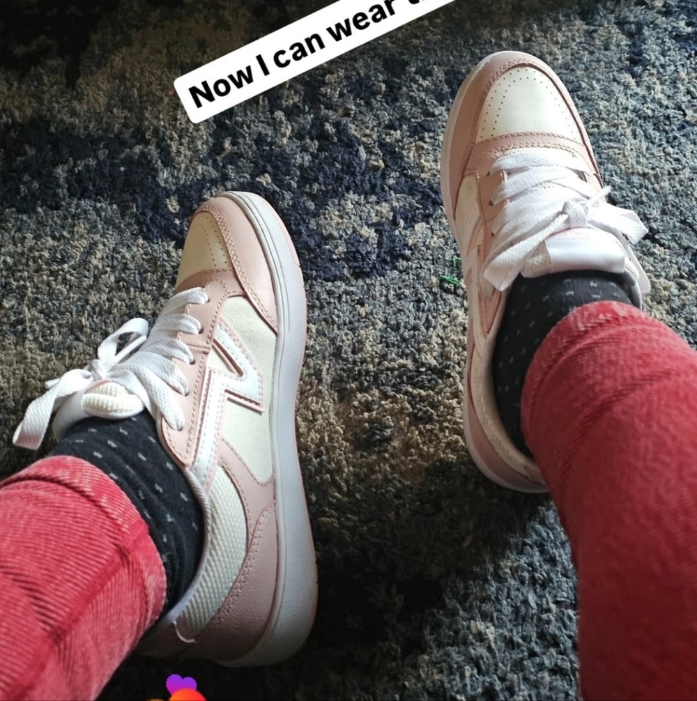 Vans Pink and White Women's Sneakers